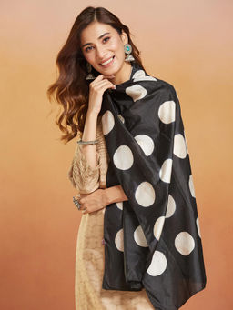 Fabindia - Black Silk Printed Stole