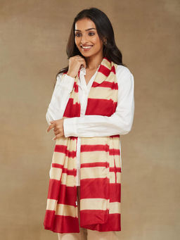 Fabindia - Red Silk Printed Stole