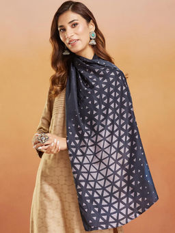 Fabindia - Black Silk Printed Stole