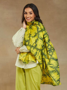 Fabindia - Green Silk Tie and Dye Stole