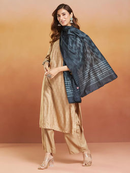 Fabindia - Black Silk Woven Stole