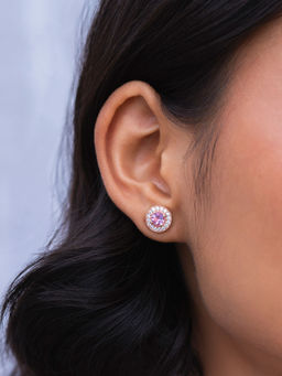 Shaya by CaratLane - Rouge Glow Earrings In Rose Gold Plated 925 Silver