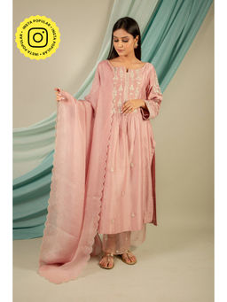 Priya Chaudhary - Old Rose Kurtas (Set of 3)