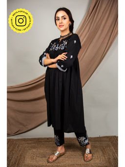 Priya Chaudhary - Black Kurtas (Set of 2)