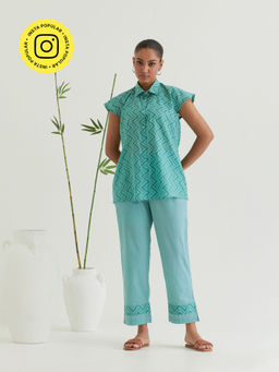 Priya Chaudhary - Green Printed Co-Ord (Set of 2)
