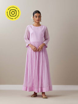 Priya Chaudhary - Light Pink Kurtas Mauve Kurta with Pant and Jacket (Set of 3)