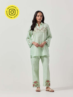 Priya Chaudhary - Green Co-Ord (Set of 2)