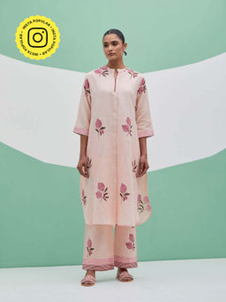Priya Chaudhary - Peach Kurta with Pant and Dupatta