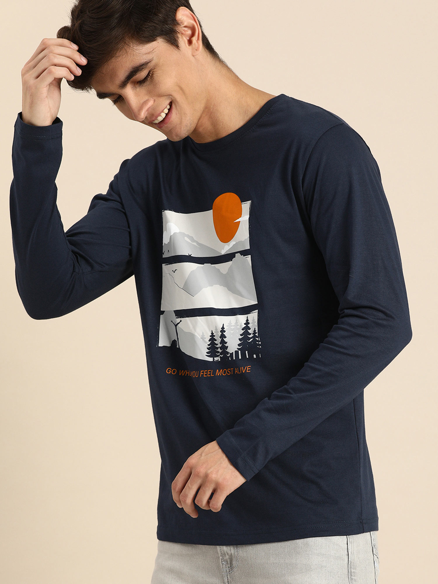 Full Sleeve T-Shirt Navy Blue 