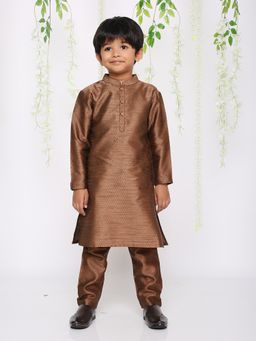 KID1 - Ethnic Kurta Pajama Set-brown (Set of 2)