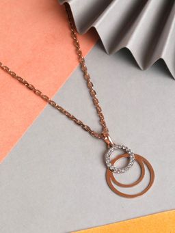 CLARA - Silver RoseGold Rhodium Plated Swiss Zirconia Irina Pendant Chain Necklace for Women