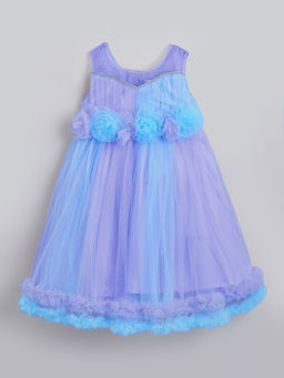 Hopscotch - Floral Applique Party Dress Lavender