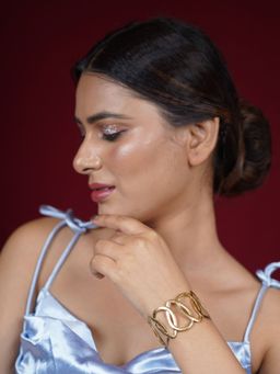 Niscka - Fancy Gold Plated Demi Fine Fashion Cuff Bracelet