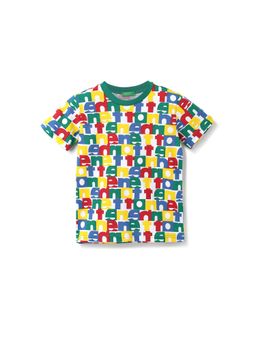 United Colors of Benetton - Boys Multi-Color Printed Round Neck T-Shirt