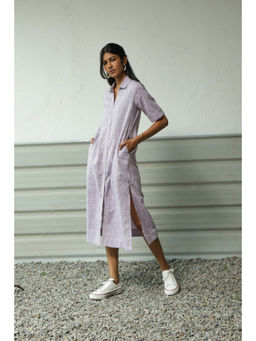 CANOOPI - Women Lavender Cotton Midi Dress