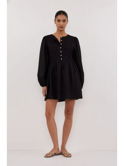 Fancy Pastels - Women Black Poplin Mini Dress