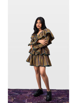 HOUSE OF LEELA - Women Multi-Color Cotton Mini Dress