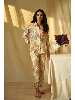 THREE-THREE - Women Multi Color Printed Shirt with Pant