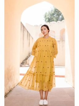 Gulabo Jaipur - Women Yellow Cotton Midi Dress