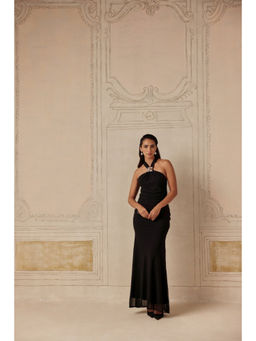 Sage By Mala - Women Black Polyester Maxi Dress