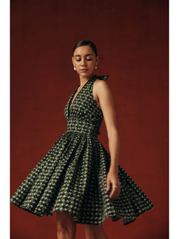 Sage By Mala - Women Green Cotton Mini Dress