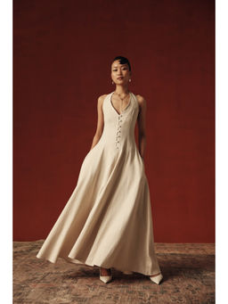 Sage By Mala - Women White Cotton Maxi Dress