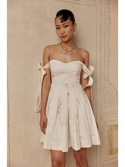 Sage By Mala - Women White Cotton Mini Dress