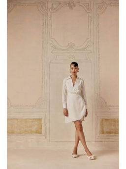 Sage By Mala - Women White Satin Midi Dress