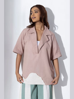 MARKKAH STUDIO - Women Pink Chambray Solid Shirt