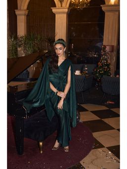 House of Fett - Forest Fire Satin Drape Gown