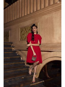 House of Fett - Red Rose Knee Dress