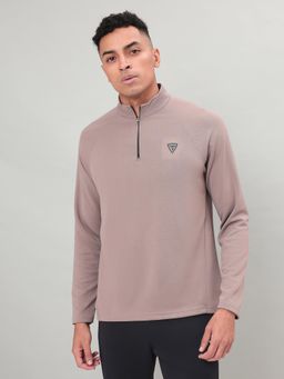 Technosport - Purple Men's Solid Slim Fit Sports Sweatshirt with Elasto Plus