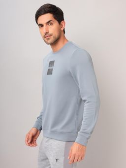 Technosport - Grey Men's Slim Fit Sports Sweatshirt with Elasto Plus