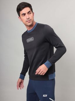 Technosport - Black Men's Slim Fit Sports Sweatshirt with Techno Warm