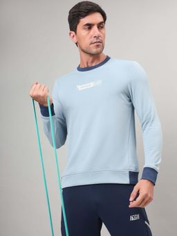 Technosport - Blue Men's Slim Fit Sports Sweatshirt with Techno Warm