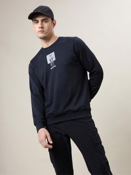 Technosport - Navy Blue Men's Slim Fit Sports Sweatshirt with Elasto Plus