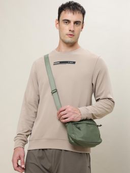 Technosport - Beige Men's Slim Fit Sports Sweatshirt with Elasto Plus