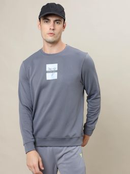 Technosport - Grey Men's Slim Fit Sports Sweatshirt with Elasto Plus