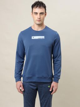 Technosport - Blue Men's Slim Fit Sports Sweatshirt with Elasto Plus