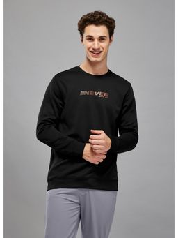 Technosport - Black Men's Slim Fit Sports Sweatshirt with Elasto Plus