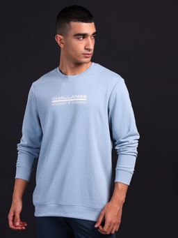 Technosport - Blue Men's Slim Fit Sports Sweatshirt with Elasto Plus