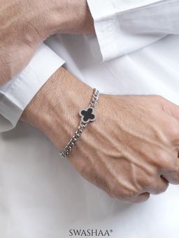 SWASHAA - Clover Chain Mens Bracelet - Black