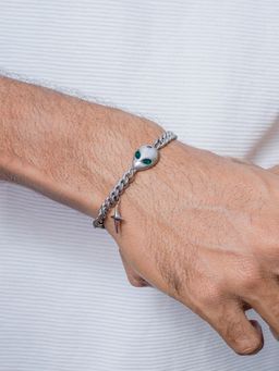 SWASHAA - Damiaan Skull Mens Bracelet - Green