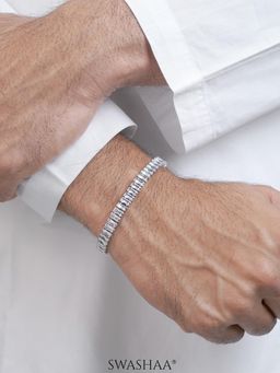 SWASHAA - Adhik Diamond Mens Bracelet - White