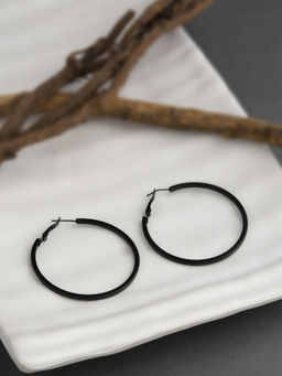 E2O - Black Hoop Earrings For Women
