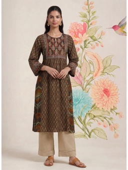 Lakshita - Mehrang Maroon Printed Kurta