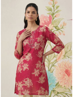 Lakshita - Aboli Red Floral Printed Straight Kurta