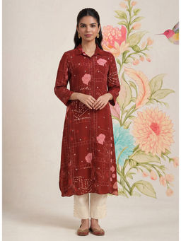 Lakshita - Bani Maroon Printed Straight Kurta
