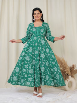 ARAMYA - Soft Cotton Bandhani Anarkali Kurta for Women