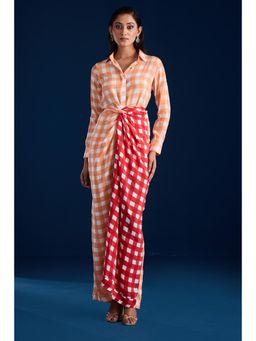 Aapro Label - Lainey Peach Draped Dress